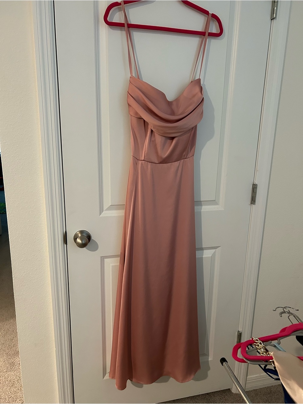 Signature Rose Pink Cowl Neck Maxi Dress (bridesmaid dress)